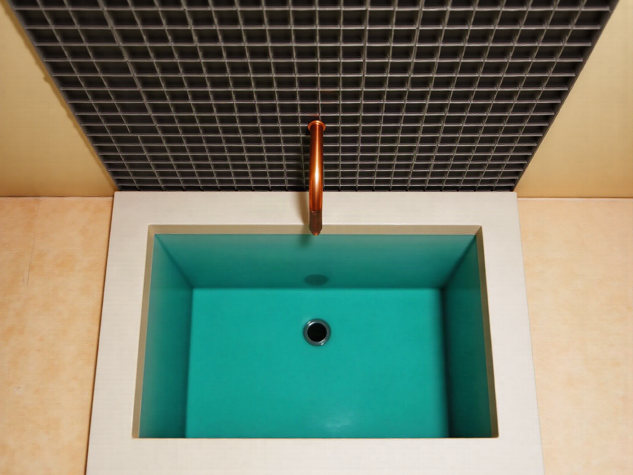 Conceptual structural grid and water basin.